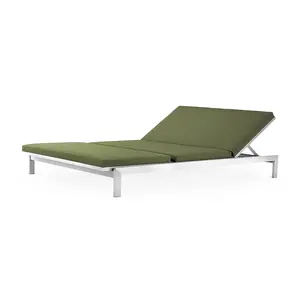 Case Study® Stainless Steel Upholstered Double Chaise