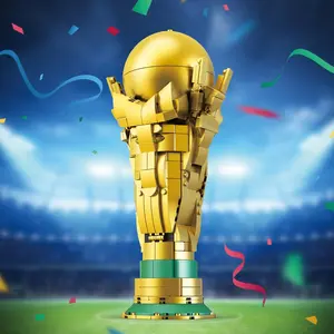 Classic Football Championship Trophy Building Model, High Difficulty 3D Puzzle, Unisex Interactive Toy, Stress Relief Desk Decor Gift