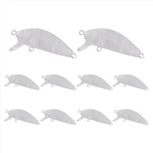 10Pcs Fishing Lure Body 5cm 2.7G Unpainted Crankbait Vib Minnow Wobblers Hard Bait Blank Lures