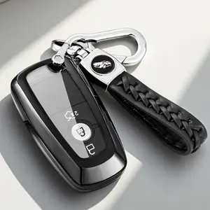 for Ford Key Fob Cover with Keychain , Full Coverage Protection Case for 2018-2025 Explorer, Fusion, Escape, Edge, Bronco, F150, Maverick, Mustang, Lincoln 3/4/5 Button
