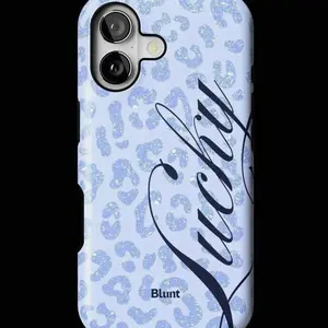 Blunt Purple Leopard Sparkle Lucky Case for iPhone 16 15 14 Pro Max | Aesthetic Peri Lavender Cheetah Pattern Printed Cover | Preppy Lucky Graphic Printed Case
