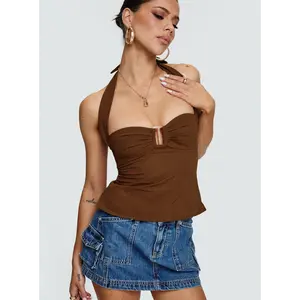 Isabetta Halter Top Chocolate