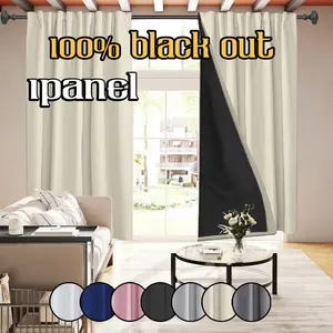 1 piece, solid color polyester material film lining, modern romantic style, 100% blackout curtains, darkening the interior, top pole hanging method, suitable for bedrooms, dining rooms, living rooms, kitchens