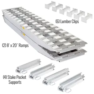 8' L x 20" W 2 Bunk Load Leveler / 2 Ramp System for 20" H Step Deck Trailers - 23, 500 lb. Cap