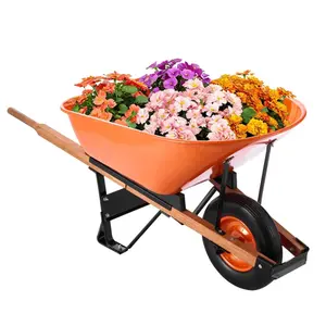 VEVOR Wheelbarrow Cart, 5 Cu. Ft. Load 330 lbs Capacity, One Wheel Garden Dump Cart, Garden Wagon with Metal Handle 16 Wide Track Wheels, Easy Loading Utility Yard Cart Wagons for Lawn FarmVEVOR Super Brand Day