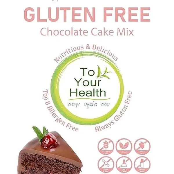 To Your Health Bakery Gluten Free Chocolate Cake Mix : Vegan, Allergen Free, Non GMO, Organic Baking Mix Certified Gluten Free Easy