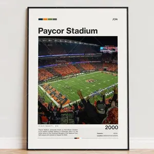 Paycor Stadium Poster, Stadium Poster, Sports Poster, Football Fan Gift Print
