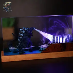 Handcrafted Monster City Motif Lamp - Perfect Gift for Collectors and Movie Enthusiasts