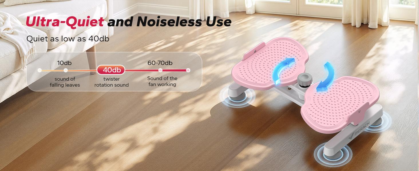 MERACH Ab Twist Board for Core Ab Workouts with 300 lbs Capacity, Quiet Home Gym Machine with Non-Slip Pedals for Women, OutdoorFun