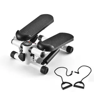 Mini Stepper with Resistance Band, Stair Stepping Fitness Exercise Home Workout Equipment for Full Body Workout,Step Machine w/LCD Monitor