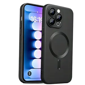 Luxury Magnetic Wireless Charge Protective Phone Case Accessories For iPhone X XS XR XS Max 7 8 SE2 SE3 7Plus 8Plus 16E 11 12 13 14 15 16 17 Pro Max Soft Magnetic Matte Bumper Lens Protection Cover