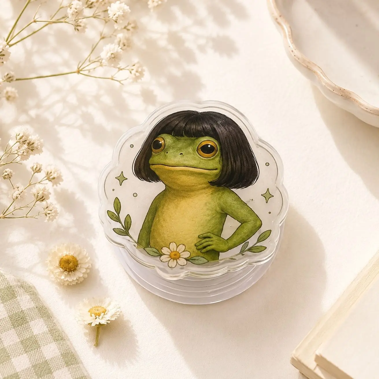 Cute Frog Phone Grip, Funny Green Frog Phone Holder, Kawaii Animal Phone Stand, Cottagecore Aesthetic Phone Accessory, Gift for Frog Lovers