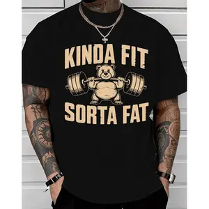 Funny Weightlifting Bear Tee Heavyweight Oversized Gym Shirt Made In USA For Women For Men [LunarLoop 180G/230G 100% cotton short-sleeve/hoodie, soft and comfortable]