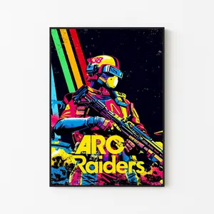ARC Raiders Colorful Neon Poster, Pop Art Sci-Fi Gaming Print, Unframed Print Only, Aesthetic Gamer Room Decor, Exclusive Fan Art