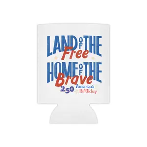 America 250th Fourth of July Can Cooler | 250 Years Patriotic Drinkware