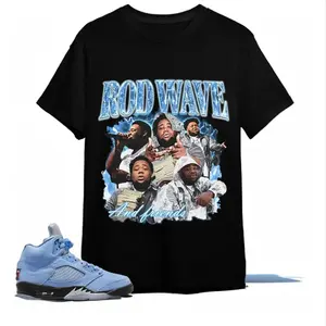 Rd Wave Unisex Tees,5 University Blue Shirt To Match Sneakers, Rod Wave Hiphop Shirt, Rapper Tees