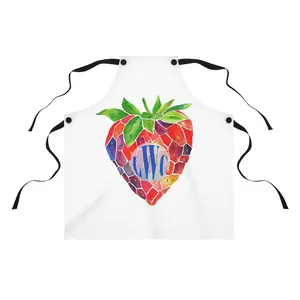 Personalized Strawberry Mosaic Initial Monogram Apron