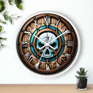 Western Skull Graphic Clock | Silent Operating Analog Wall Clock | Shop Now!