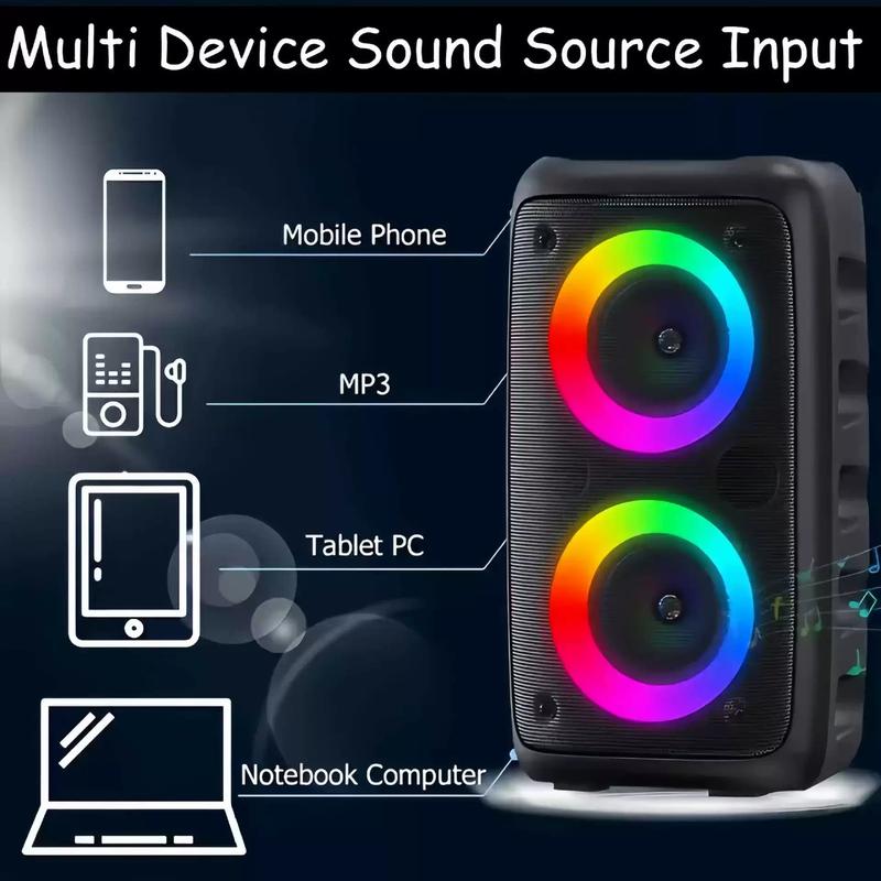 party disco light Portable Bluetooth Speaker 3317 with 1 Microphone for Karaoke Sound Amplification Bass Boost Subwoofer Type-C Charging Port TF Card FM USB Ideal for Family Gatherings Indoor Music & Dance Parties Holiday Gifts Audio Smartphone