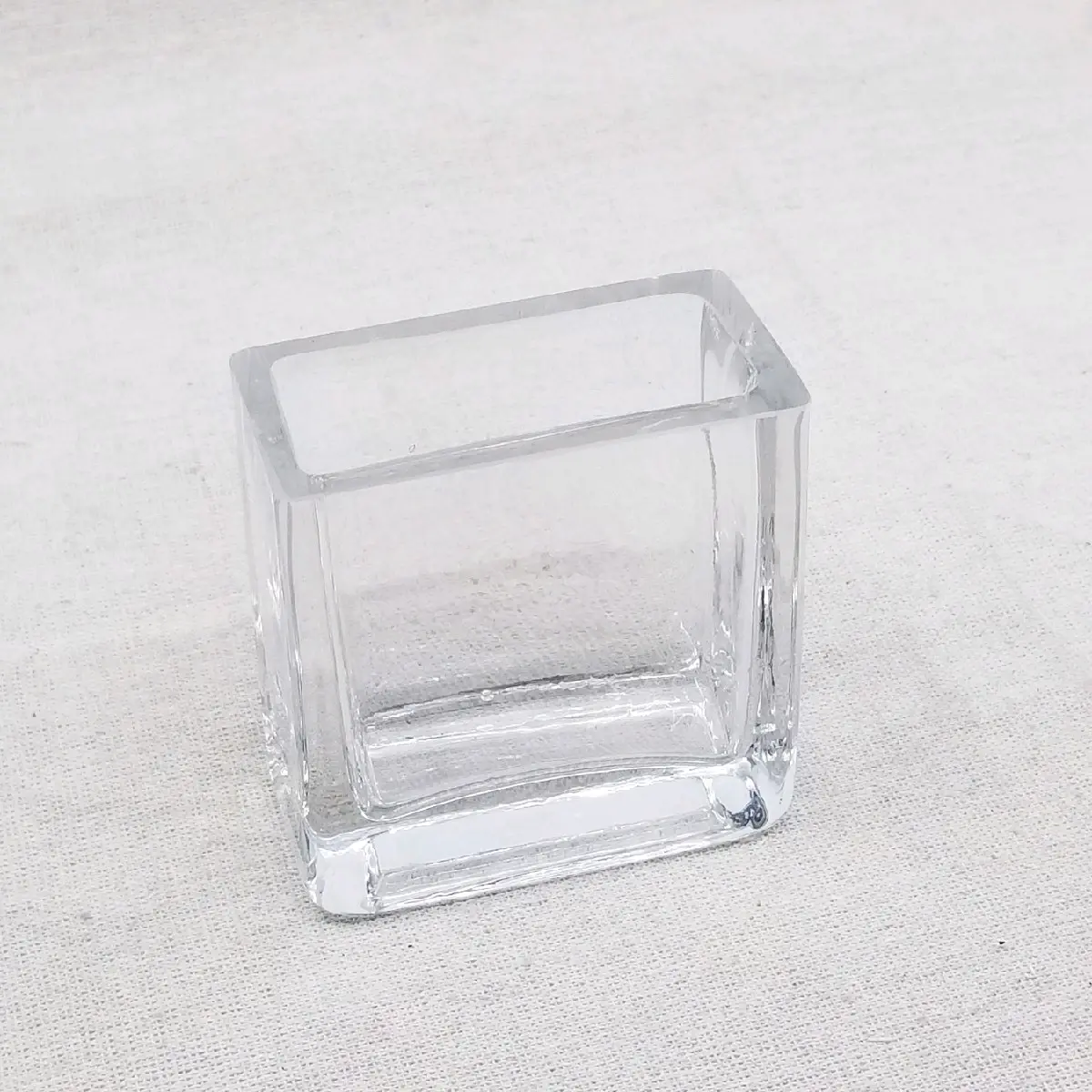 Rectangle Glass Mini Vase 3" x 3" x 1.5" Durable Glass for Home and Garden Decor, Versatile Use with Jewelry and Decorative Items