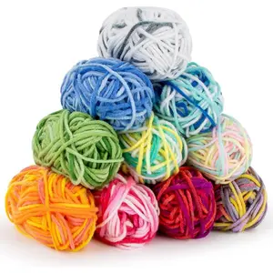 Ombre Yarn - 10 Pack x 15g Yarn Cotton Multi Colored with Vibrant Colors Soft Color Changing Ideal for Knitting and Crocheting Crafts, Suitable for Beginners