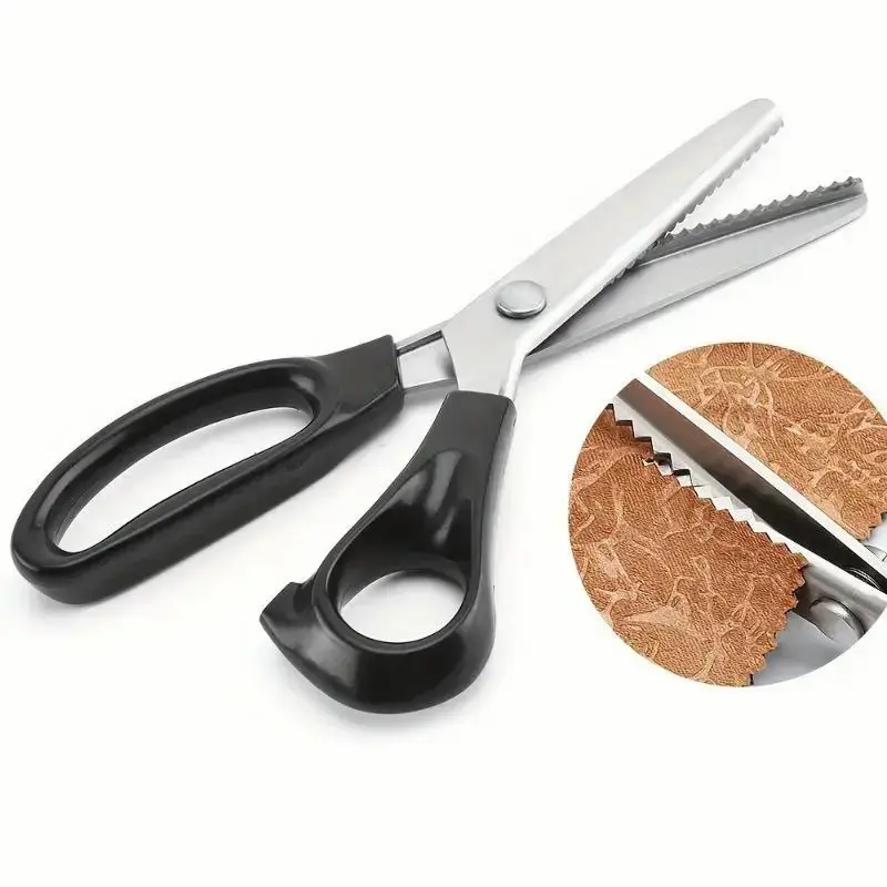 Zig Zag Pinking Scissors with Serrated Teeth - Stainless Steel Craft Scissors for Sewing, Fabric, Lace, Dressmaking, Tailoring, DIY Crafts & Handmade Projects