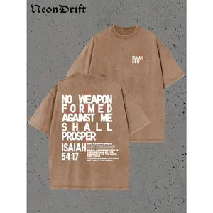 Y2K,NO WEAPON FORMED AGANST ME SHALL PROSPER,54:17,My Love....Retro Washed Heavy Cotton Wash T-Shirt, Multiple Colors To Choose From, A Surprise Gift For Family And Friends