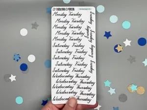 Hand-Lettered Days of the Week Stickers (Style 02)