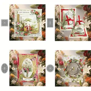 Concentric Circle Embossed Frame Metal Cutting Mold, Ideal for DIY Scrapbooking, Paper Cutting, Decoupage, Handmade Card Making