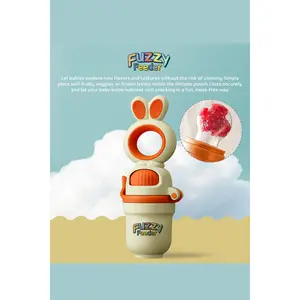 Fuzzy Feeder™ Baby Push Pop Fruit Feeder – No-Mess Feeding Solution - Orange