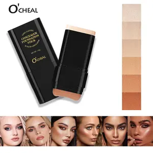 O'CHEAL 7-Color Dual-Ended Eraser Foundation Stick Multi-Use Concealer & Highlighter for Acne Marks Nose Contour Flawless Makeup Finish Versatile Cosmetic Tool Daily Gift