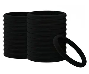 60PCS Black Elastic Hair Ties for Women 2 Inch in Diameter Large Thick Hair Ties No Damage,Soft Rubber Bands for Hair,
