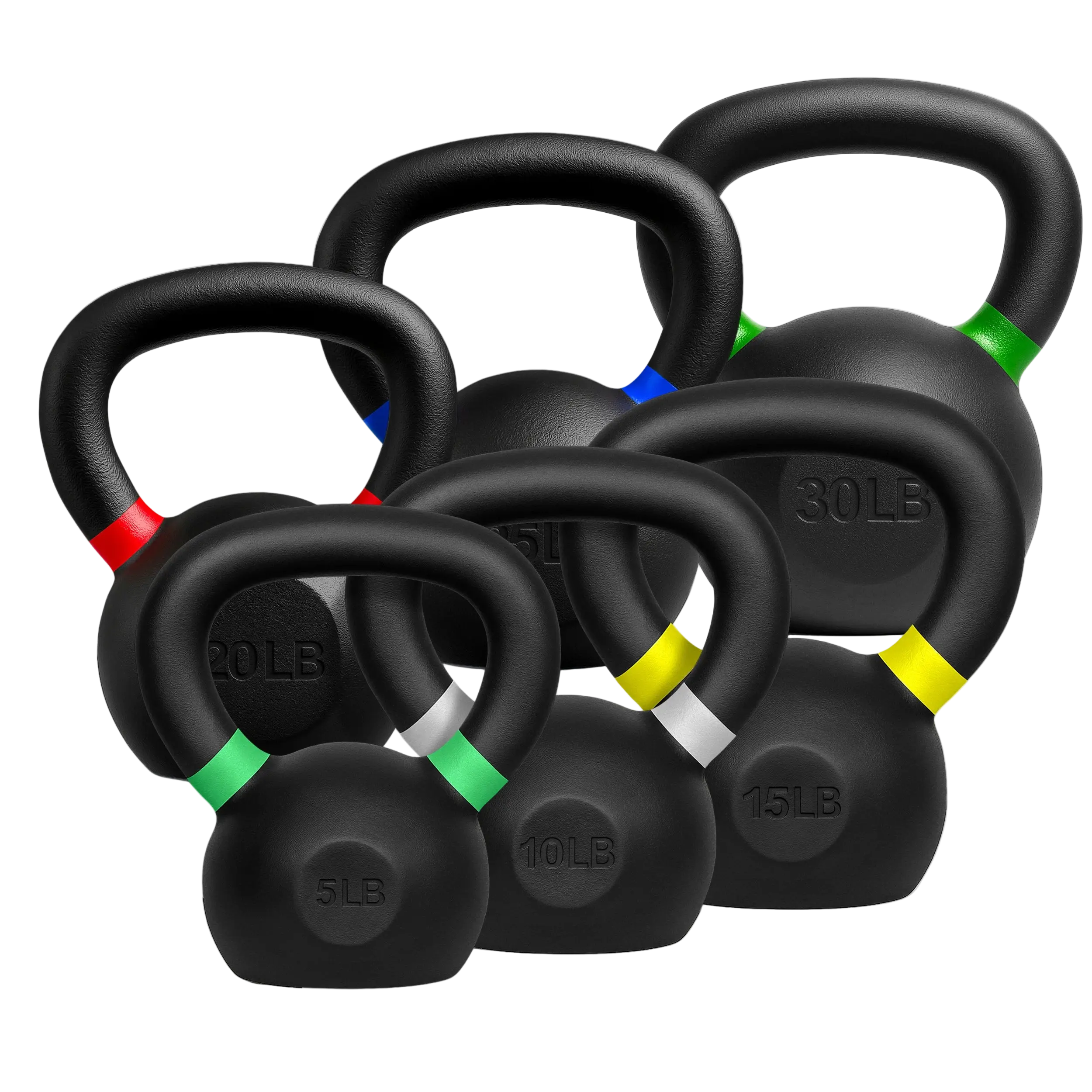 French Fitness Cast Iron Kettlebell Set 5-30 lbs (New), Home Gym Equipment, Strength Training Equipment, Gym Training Equipment