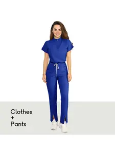 Women's Short-sleeved Casual Hand Wash Suit Set Uniforms Woman Scrub Set Nurse Beauty Salon Workwear Clinical Scrubs Top Pants Sets Spa Doctor Nursing Clinical Suit
