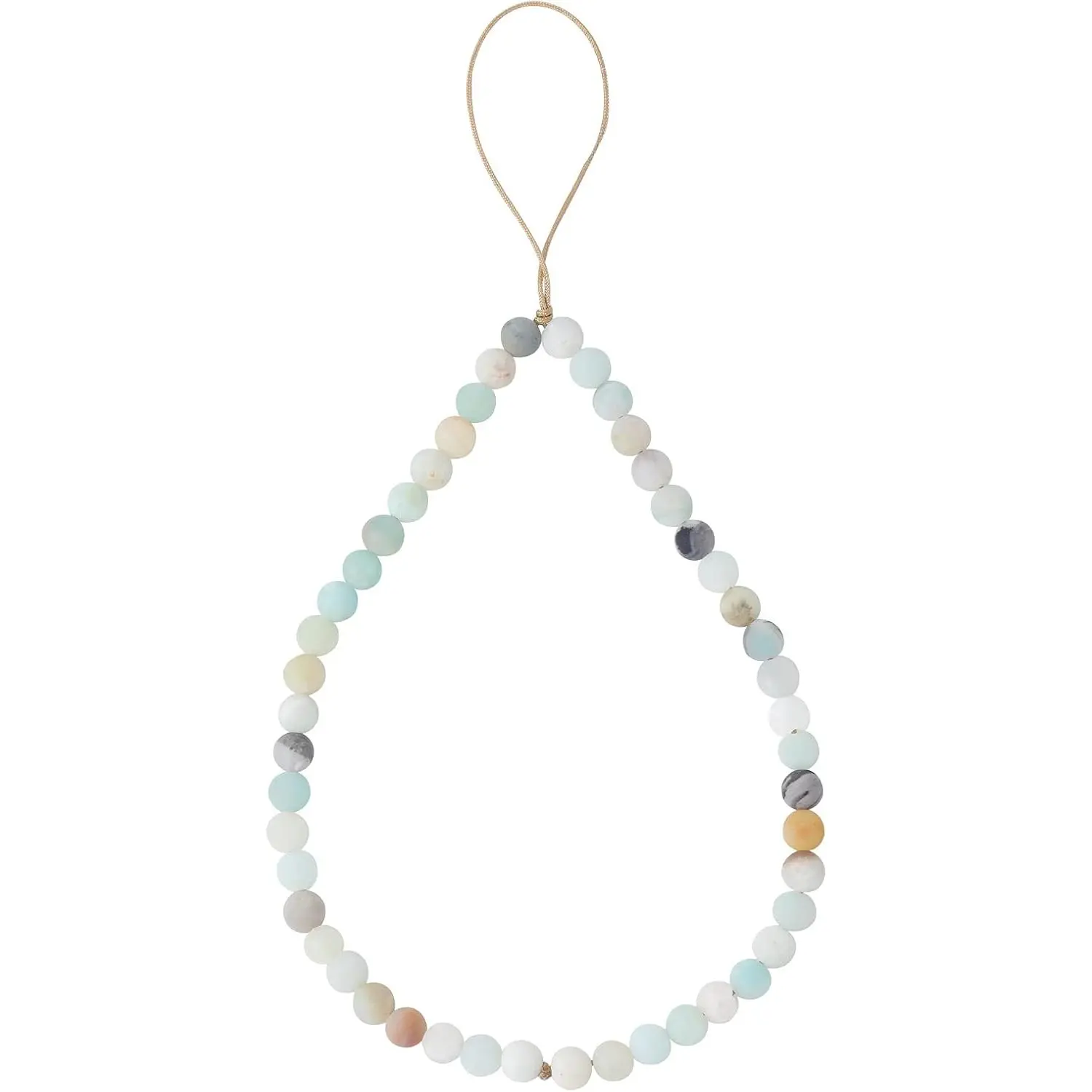 Semi-Precious  Stones Beaded Phone Charm Cell Phone Lanyard Wrist Strap Handmade   Phone Chain string
