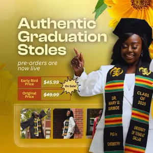 Class of 2026 Customized Sash Authentic Ghana Kente Graduation Stole