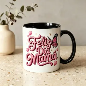 Magic Color-Changing Heart Mug Mom's Special Cup, Pink "Feliz Dia Mama" with Butterfly Design, Thermosensitive Ceramic Cup, Mother's Day & Birthday Gift for Mom, Mama Coffee Cup, Daily Drinkware