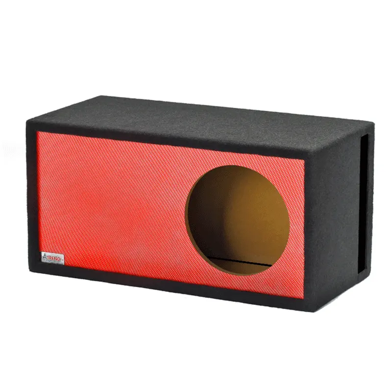 Atrend 10LSVB Single 10 in Vented SPL Subwoofer Box – Red Carbon Fiber