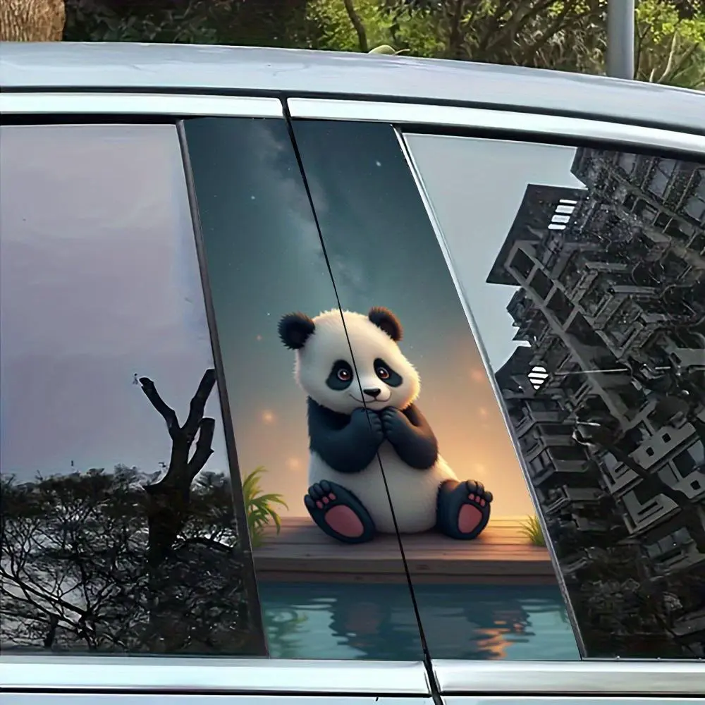 Cute Panda Pattern Car Sticker, Universal Car Sticker, Car Decorative Sticker, Car Rearview Mirror Decal, Windshield Sticker, Car Exterior Decoration Accessories, Automotive Decoration, Automobile Decals for Car, Wall, Window, Sticker For Cars