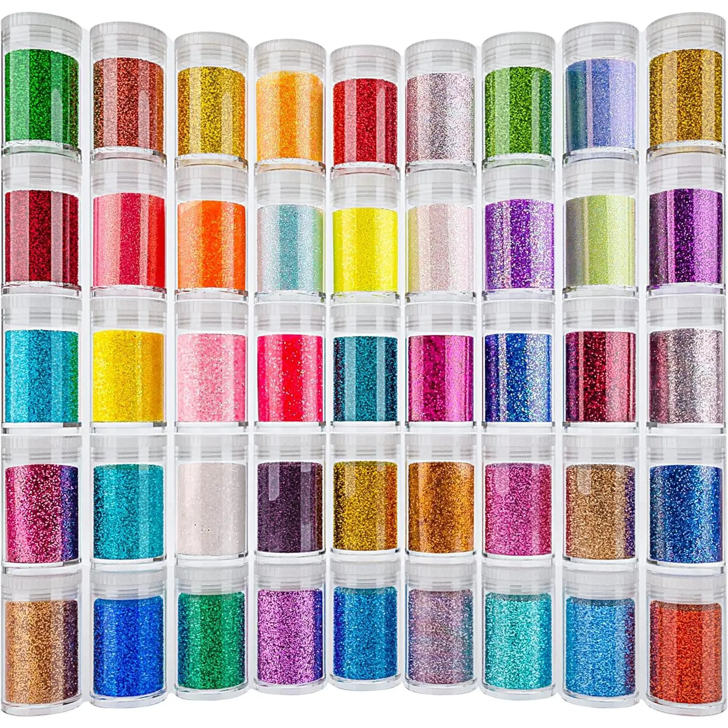 Ultra Fine Glitter 45 Colors Set, Holographic Glitter Powder for Tumblers, Arts and Craft Glitter, Iridescent Glitter for Epoxy Resin, Cosmetic Glitter for Body Nail Face Hair Eyeshadow Makeup,By Traiisutor