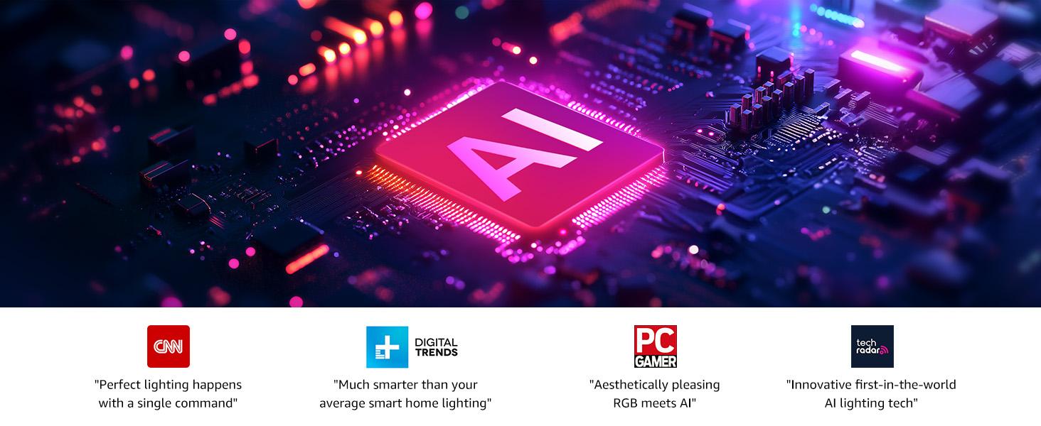 Lepro ZB1 AI Smart Outdoor String Lights APP Control, 54(42+12) ft RGB + IC +Warm White Waterproof Connectable Outdoor Strip Lights 15 LED Bulbs, Alexa Google Enabled, AI Generated Lighting LLM, NO Remote, 2.4 GHz WiFi+ Bluetooth