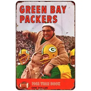 Vintage Green Bay Packers Football Team Yearbook, 1 Count Collectible Memorabilia, Wall Decor for Home Living Room Bedroom