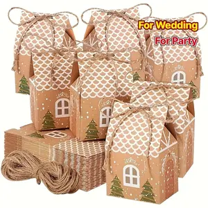 12/24/36pcs Christmas Candy Gift Box Set – Mini Kraft Paper Cookie Boxes with Cute Holiday Prints, Perfect for Xmas Party Favors, Wedding Candy Bags, Christmas Tree Decorations & New Year Gifts | Viral Holiday Gift Packaging | Reusable Treat Boxes