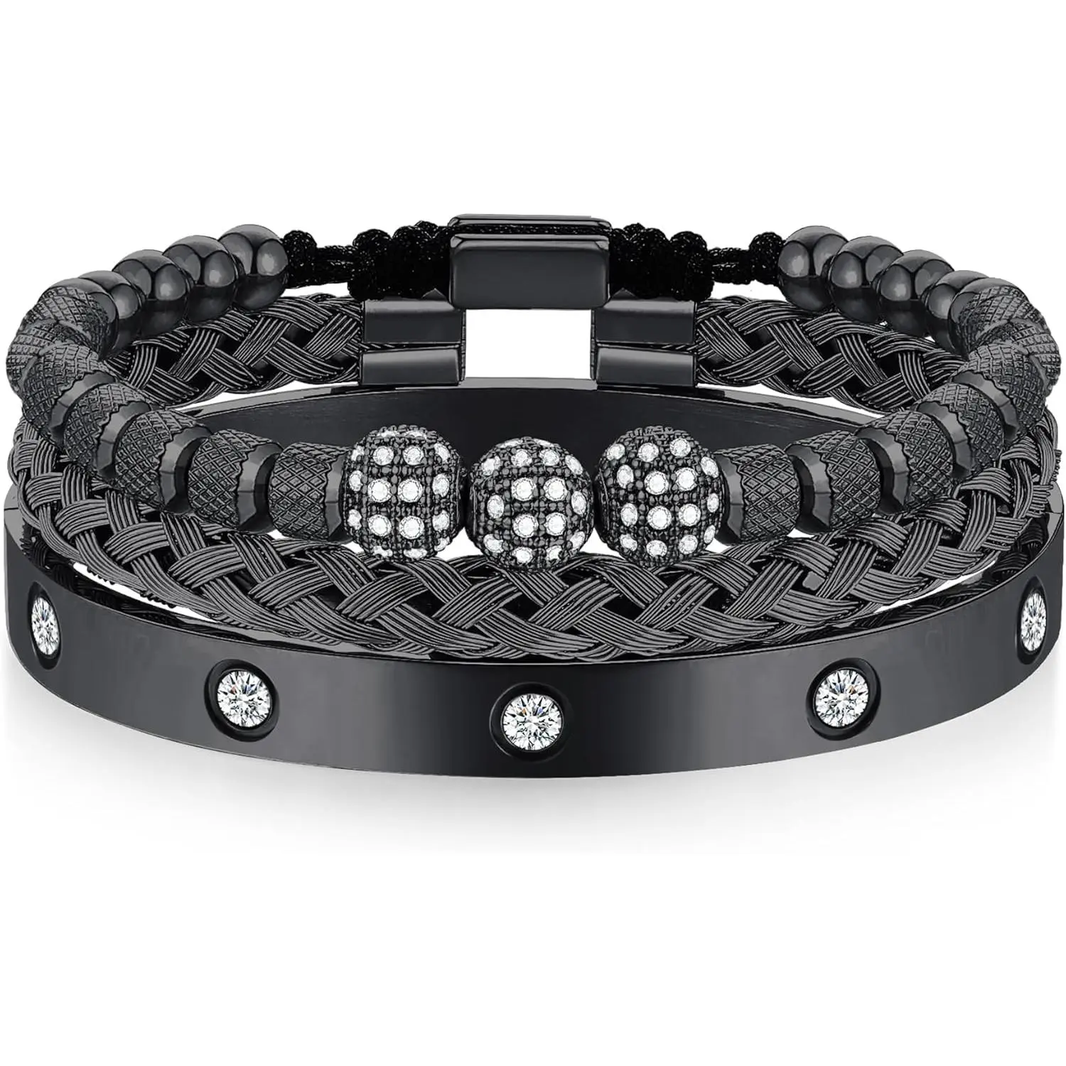 N:Black-CZ Round Beads