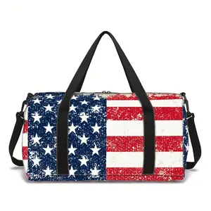 Vintage US flag print weekender bag stylish  tough and holds everything you need for every adventure