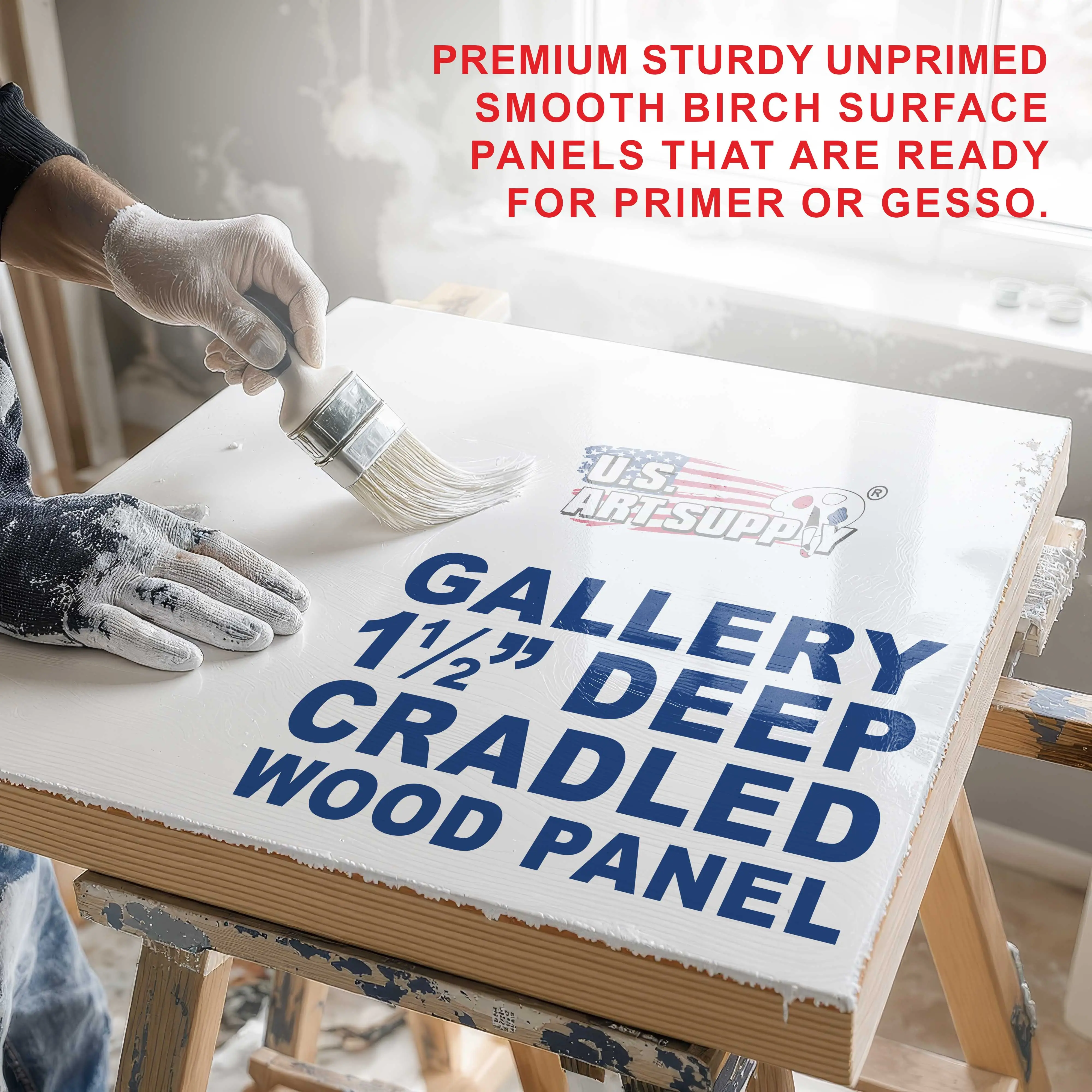 Unfinished Cradled Wood Panels for Painting, 2 Pack of 20x24 inch - Gallery Birch Wooden Canvas Boards 1-1/2" Deep - Mixed-Media Craft, Acrylic, Oil, Encaustic, Paint Pouring