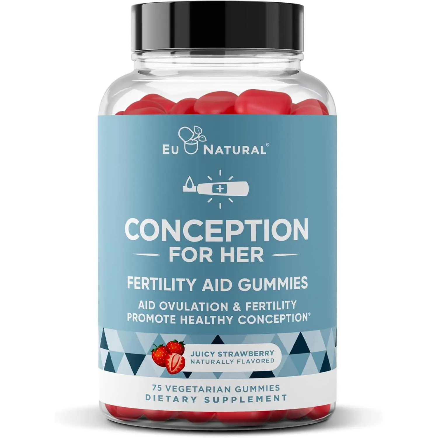Conception for Her Fertility Gummies - Fertility Supplements for Women with Myo Inositol, Folate & more Essential Nutrients - Delicious Juicy Strawberry Hormone Balance Vitamins, 75 ct Pectin Gummies