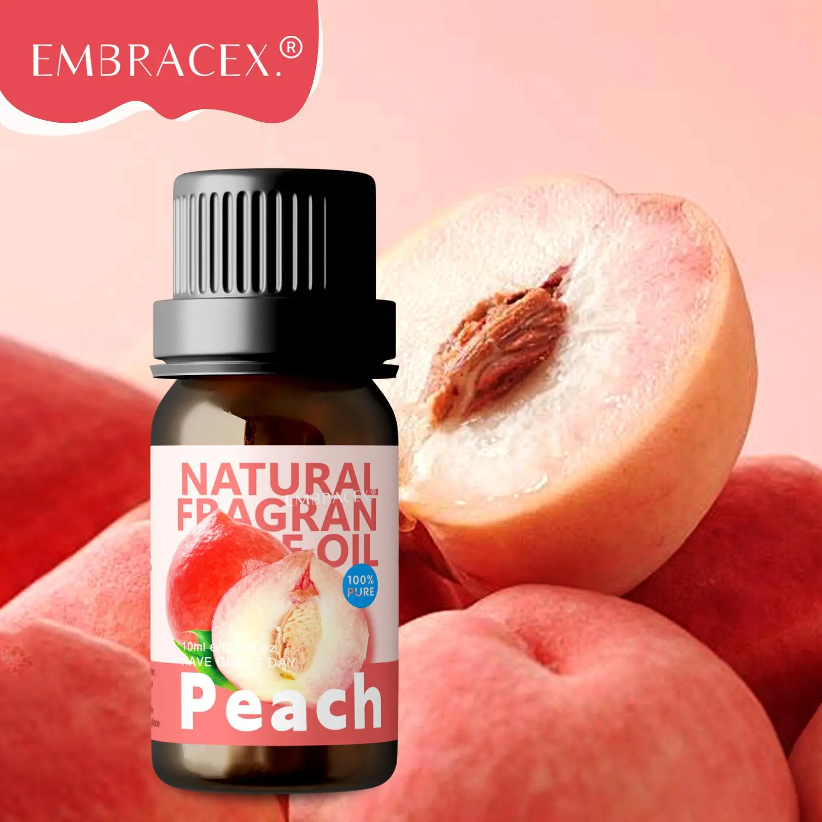 10ML Peach Essential Oil, Natural Fragrance Oil for Diffusers, Aromatherapy, Long-lasting Scent for Home Fragrance, Gift for Friends, Healthcare, Scented Oil