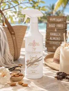 Polished Paradise Co Vanilla Almond Summer Scented Multi Purpose Spray Summer Home Fragrance Hard Surface Cleaner 32 OZ  Aroma kitchen clean