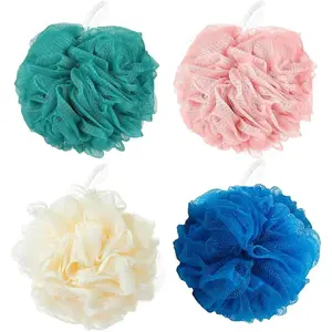 Loofah Sponge Shower Loofahs Bath Sponges Mesh Balls for Women Men Bathing Accessories Body Wash Back Scrubber 50g Soft Pouf Body Scrubber Loofahs Puff Pack Exfoliate Cleanse Soothe Skin Eco-Friendly Cleaning Soap Hanging Personal